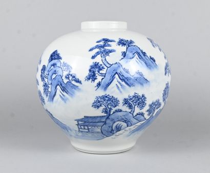 Korean blue and white porcelain vase with...