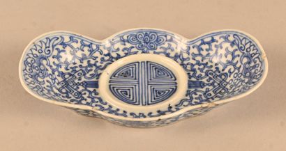 Blue and white porcelain brush rinse with...