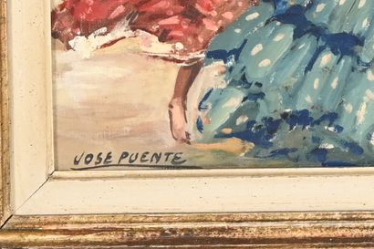 Spanish dance scene - José Puente (1928-2002)
Oil...