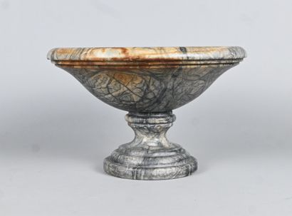 Veined marble bowl on foot - Belgium - Early...