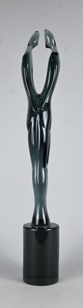 Murano glass sculpture of a stylized couple,...