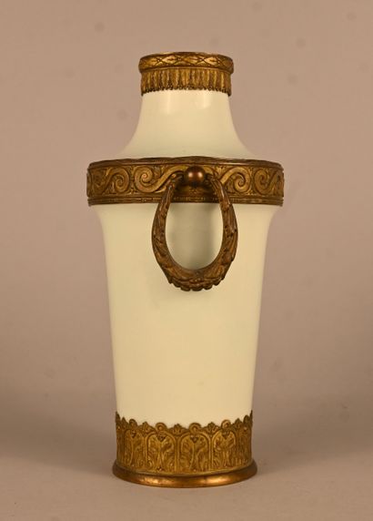 Sèvres porcelain vase mounted in gilt bronze...