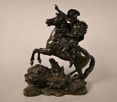 Napoleon on horseback, bronze sculpture on...