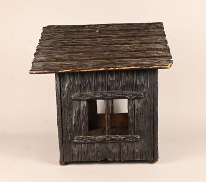 Black Forest carved wood interior kennel...