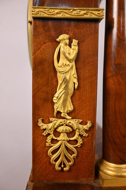 Empire period portico clock in mahogany and...