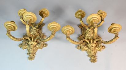 Pair of gilt bronze wall sconces, 19th century
Pair...