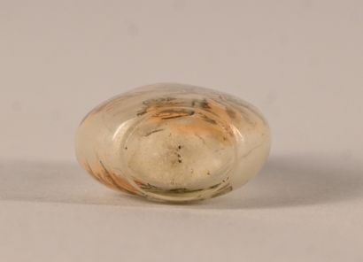 Snuff bottle in glass painted on the inside...