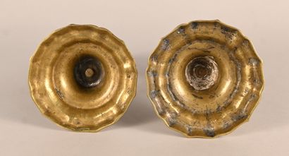 Pair of LXV brass candlesticks, 18th century
Pair...