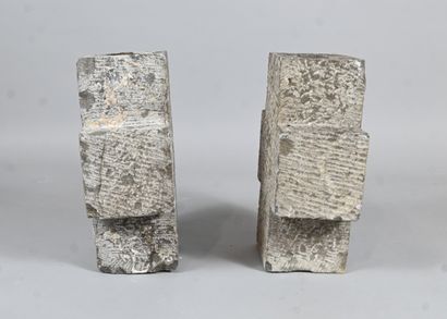 Pair of bluestone crosses (slate/limestone),...