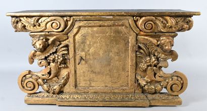 Baroque Tabernacle in carved and gilded wood,...