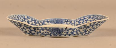 Blue and white porcelain brush rinse with...