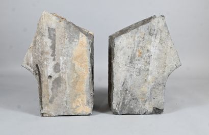 Pair of carved bluestone ornaments, 19th...