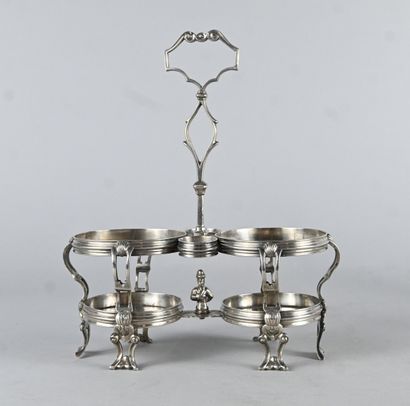 Liège silver and cut-crystal oil and vinegar...