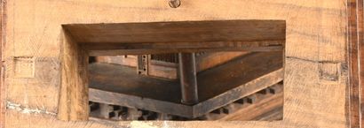 Chinese architectural model in carved wood,...