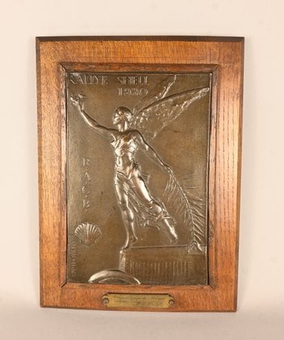 Bronze trophy plaque Rallye automobile Shell...