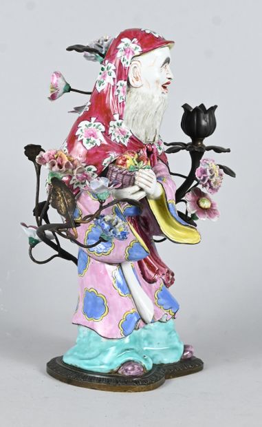 Samson-type porcelain figure in the famille...