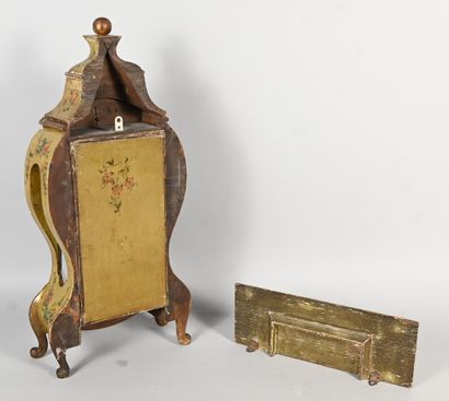 Wall clock with console in painted wood and...