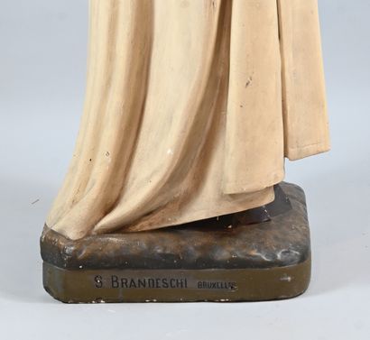 Religious statue in polychrome plaster, Sainte...