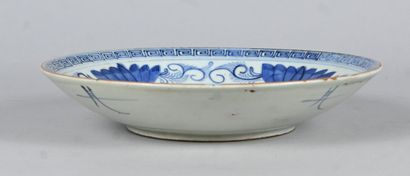 Blue and white porcelain plate, China, 19th-20th...