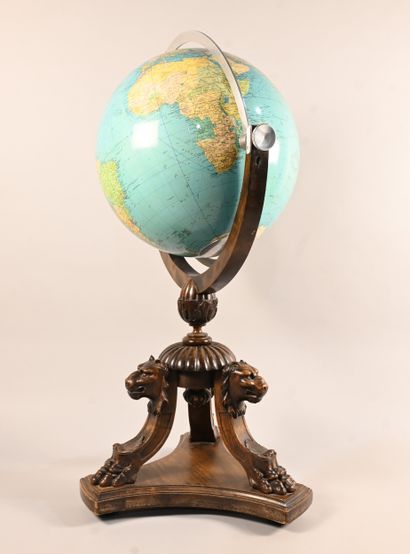 Columbus Duo Globe on carved wooden base,...