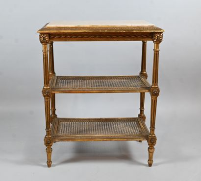 Louis XVI-style side table with marble top,...