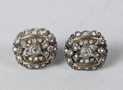 Pair of gold-on-silver 'Belle Époque' style...