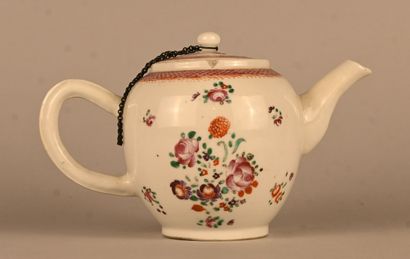 Famille Rose porcelain globular teapot decorated...