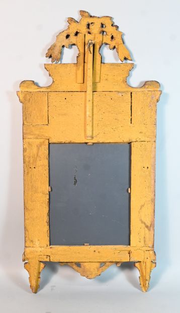 Wall console with mirror, carved wood, 18th...