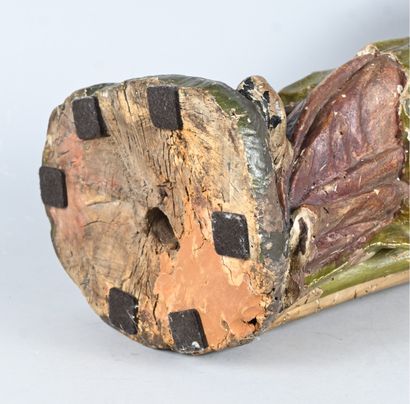Sainte Anne trinitaire in polychrome carved...