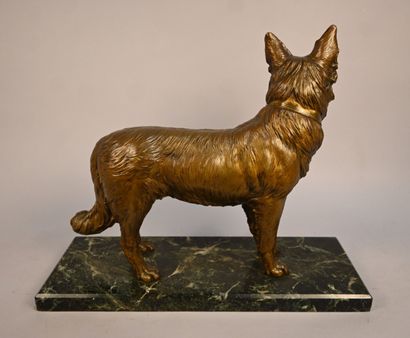 Bronze police dog after D. H. Chiparus -...