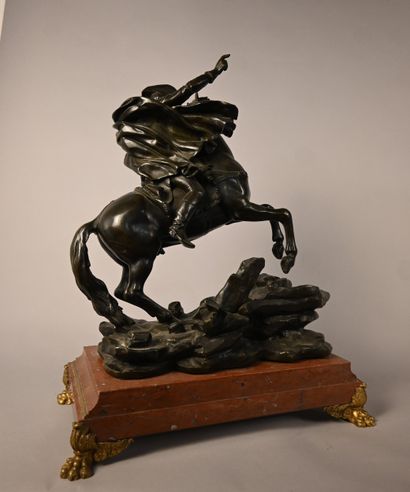 Napoleon on horseback, bronze sculpture on...