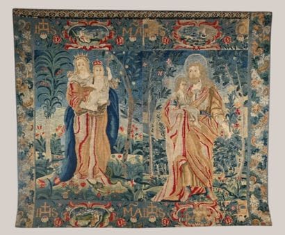 17th-century wall tapestry dated 1697 with...