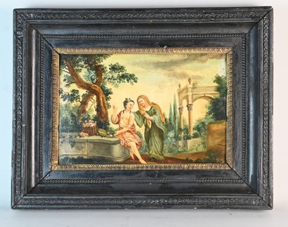 Scène galante dans un paysage - French school...