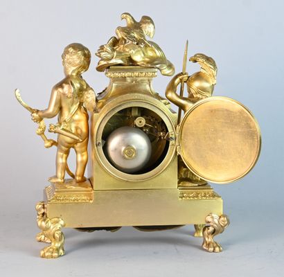 Napoleon III period gilt-bronze clock with...