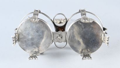 Liège silver and cut-crystal oil and vinegar...