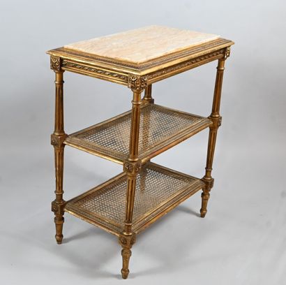 Louis XVI-style side table with marble top,...