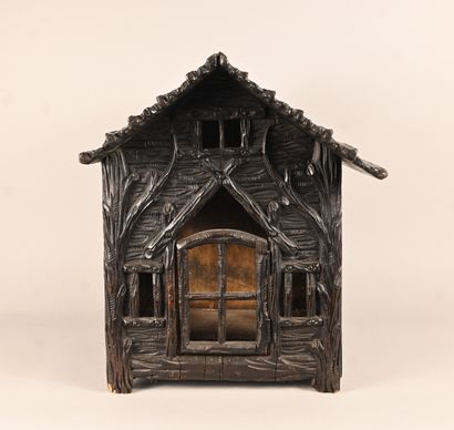 Black Forest carved wood interior kennel...