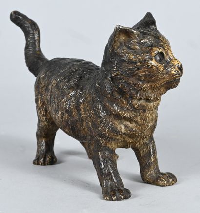 Cat-shaped inkwell, Vienna (Bergman), late...