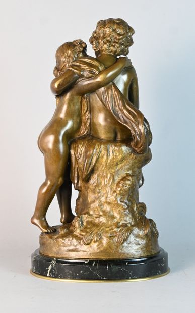 Sculpture in patinated bronze after H. Moreau,...