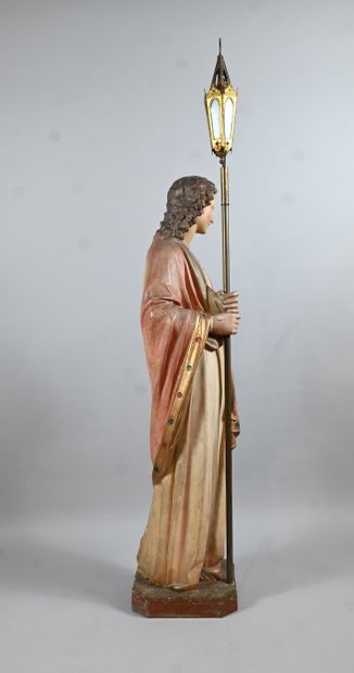 Neo-Gothic plaster statue of an angel with...