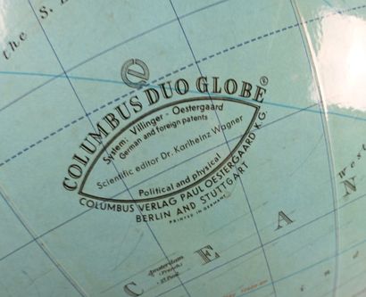 Columbus Duo Globe on carved wooden base,...