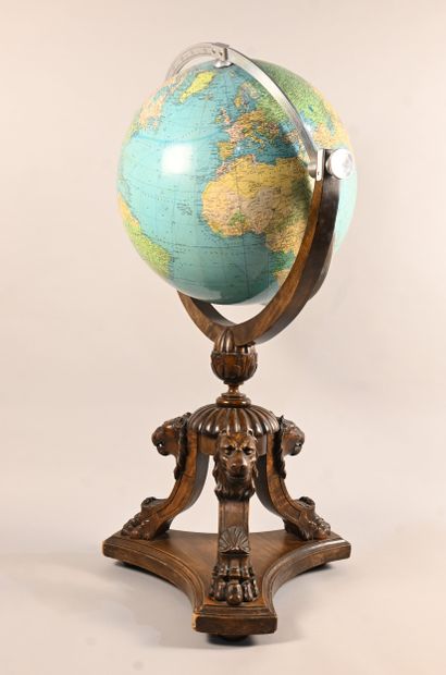 Columbus Duo Globe on carved wooden base,...