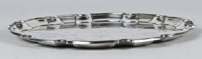 Silver salver platter, presented to Captain...