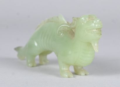 Celadon jade statuette of a chimera, China,...