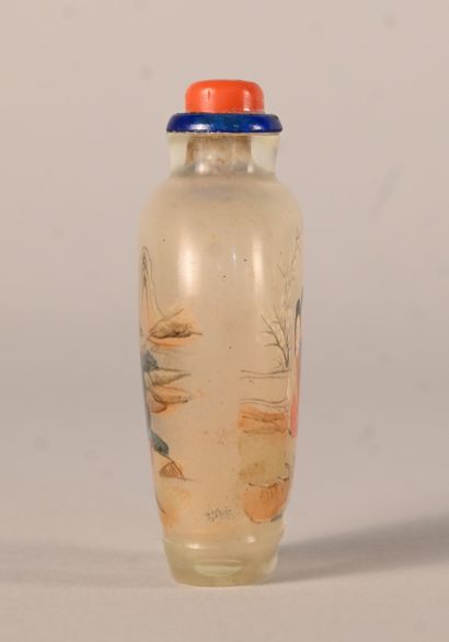 Internally painted glass snuff bottle, China,...