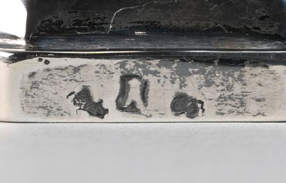Pair of Louis XV style silver candlesticks,...