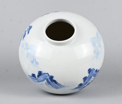 Korean blue and white porcelain vase with...