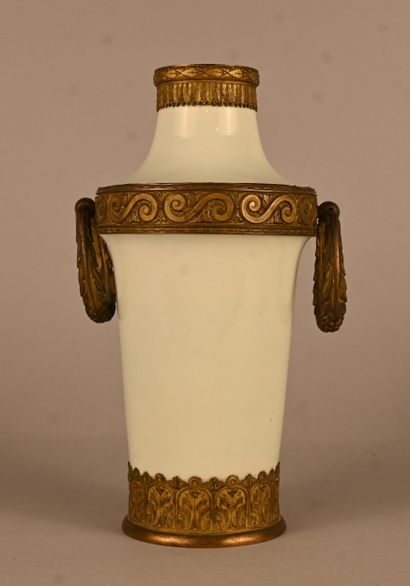 Sèvres porcelain vase mounted in gilt bronze...