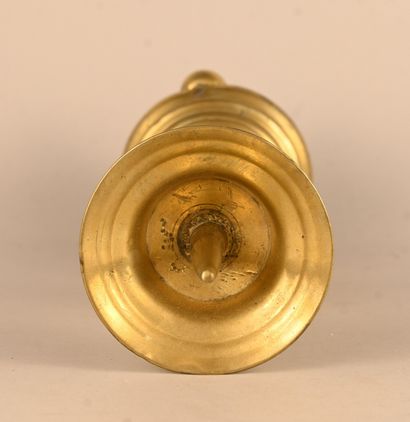 Bronze spindle candlestick Flanders late...
