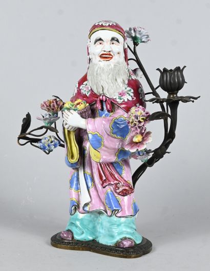 Samson-type porcelain figure in the famille...